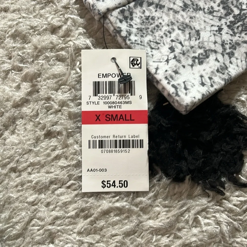 Ideology size XS grey and white long snake Patterned long sleeve sweater